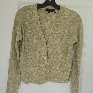 Theory Green Cardigan Sweater V-Neck Lightweight